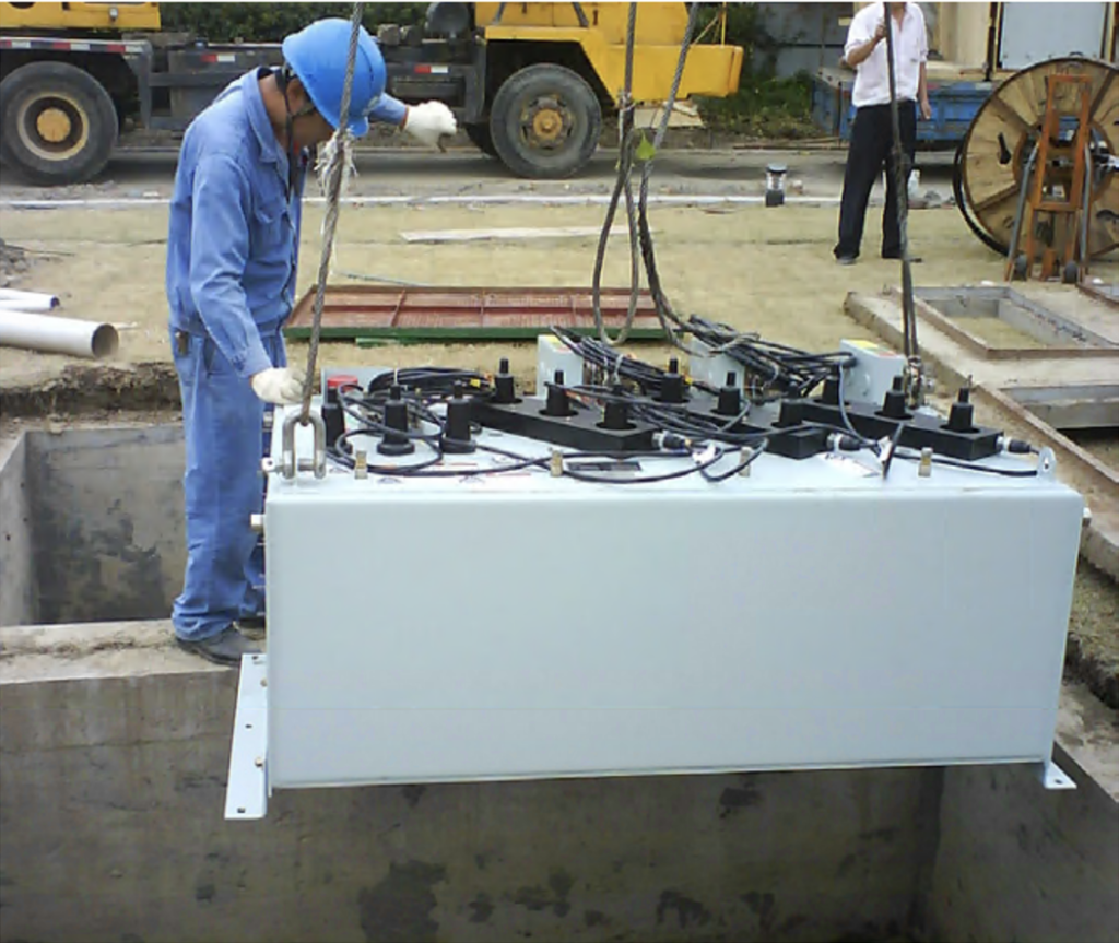 Submersible switch installed in a small, under- ground vault, subject to flooding
