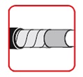CS type is suitable both cables with copper wire or copper tape screen