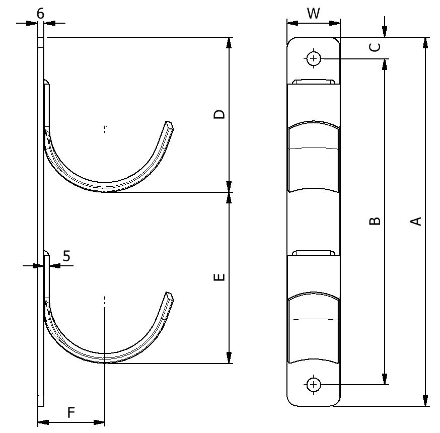 Convex Cable Hanger Dimensions Convex Cable Hanger Dimensions