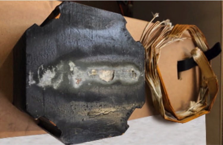 Degraded insulation, leading to partial discharge