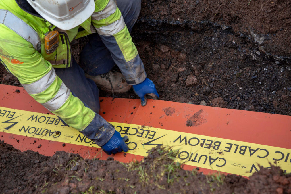 Stokbord Cable Covers from Centriforce provide heavy duty, high impact, underground cable protection for fibre optic, low voltage, high voltage (11kV, 22kV, 33kV, 66kV) and extra high voltage (132kV-400kV) power cable networks.