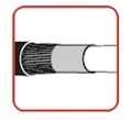 W type is supplied with standard metallic tape design and earth ferrule for copper wire screen cable