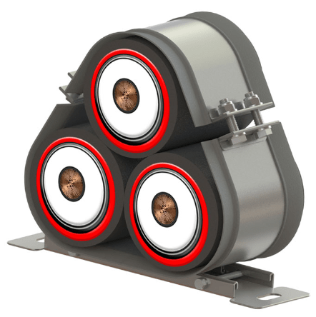 CMP HVSS-CC High voltage trefoil cable cleat with closed centres