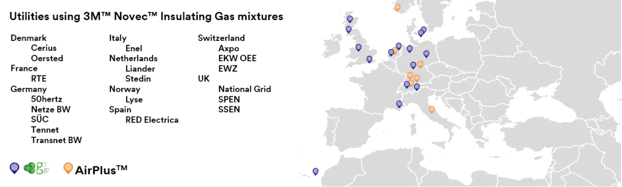 Installations using 3M Novec Insulating Gas Installations using 3M Novec Insulating Gas