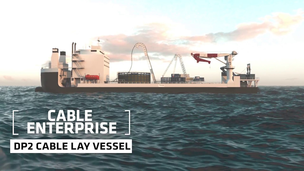 Cable Enterprise Cable Enterprise is Prysmian Group DP2 cable laying vessel that has been designed with almost 8 MW of power, allowing her to autonomously maintain position in harsh weather conditions. The vessel has the capability to undertake simultaneous lay and burial operations with any type of plough, including HD3 ploughs with up to 180 tons tensions. The vessel maintains her ability to ground out and to operate in very shallow waters with 7-point independent mooring system allowing her to meet stringent operational requirements. Wärtsilä NOx reducing system fitted to all 4 Wärtsilä engines to achieve 75% NOx reduction from base levels. Cable Enterprise is Prysmian Group DP2
