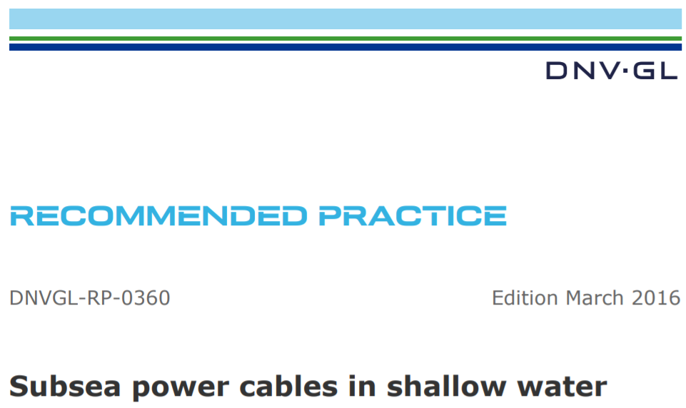 Subsea Power Cables in Shallow Water | DNVGL-RP-0360