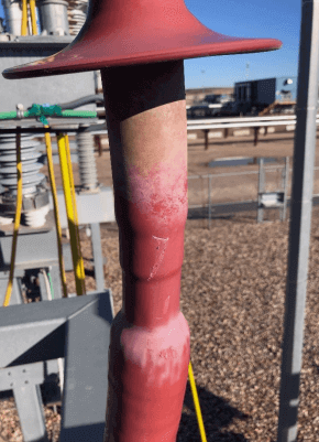 Cable termination H3 with uneven contamination Cable termination H3 with uneven contamination