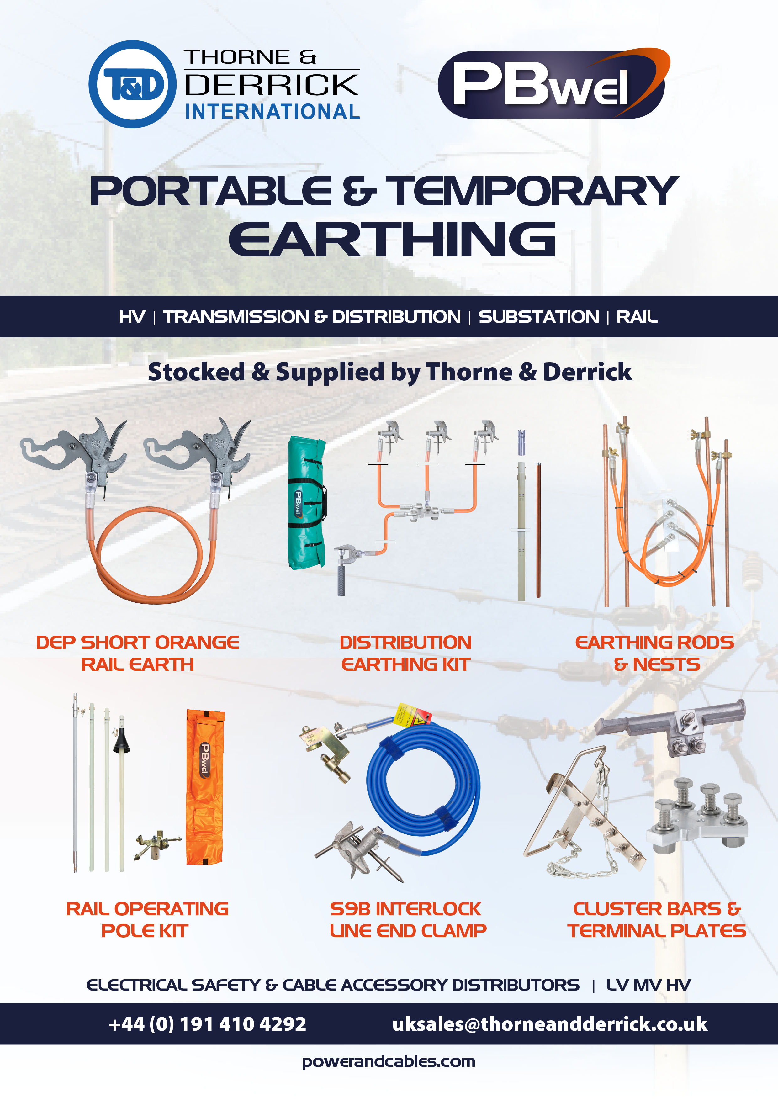 Thorne & Derrick, the UK Preferred Distributor for P&B Weir Electrical Ltd (PBwel), are stocking their range of Rail Earthing Equipment with PADS Approval for use on Network Rail high voltage electrification projects.