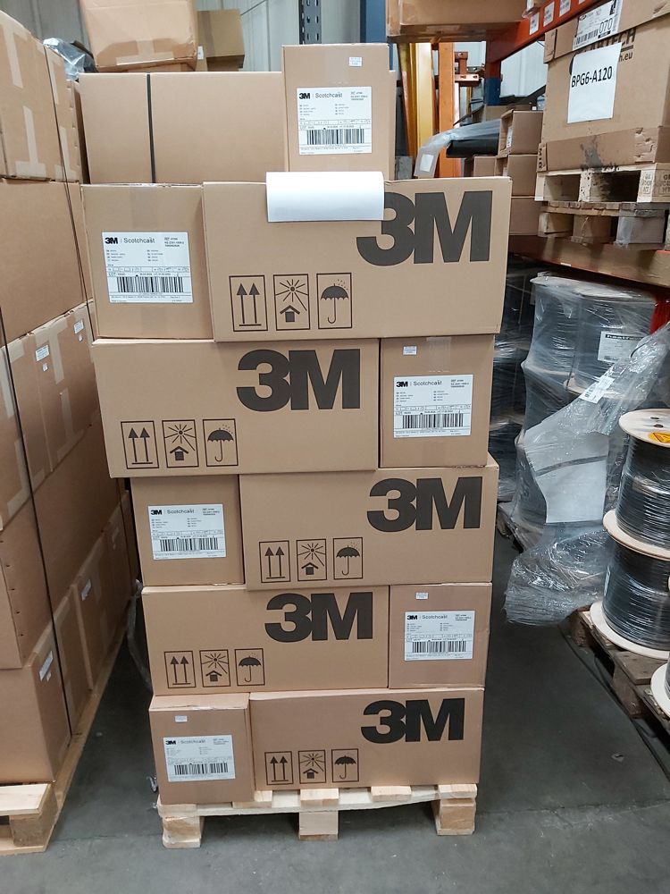 Consolidating 1000 packs of Scotchcast Electrical Insulating Resin this week for shipping out to major international wind farm project - jaw dropping commercial, technical and logistics support from 3M in the face of extreme delivery challenges.
