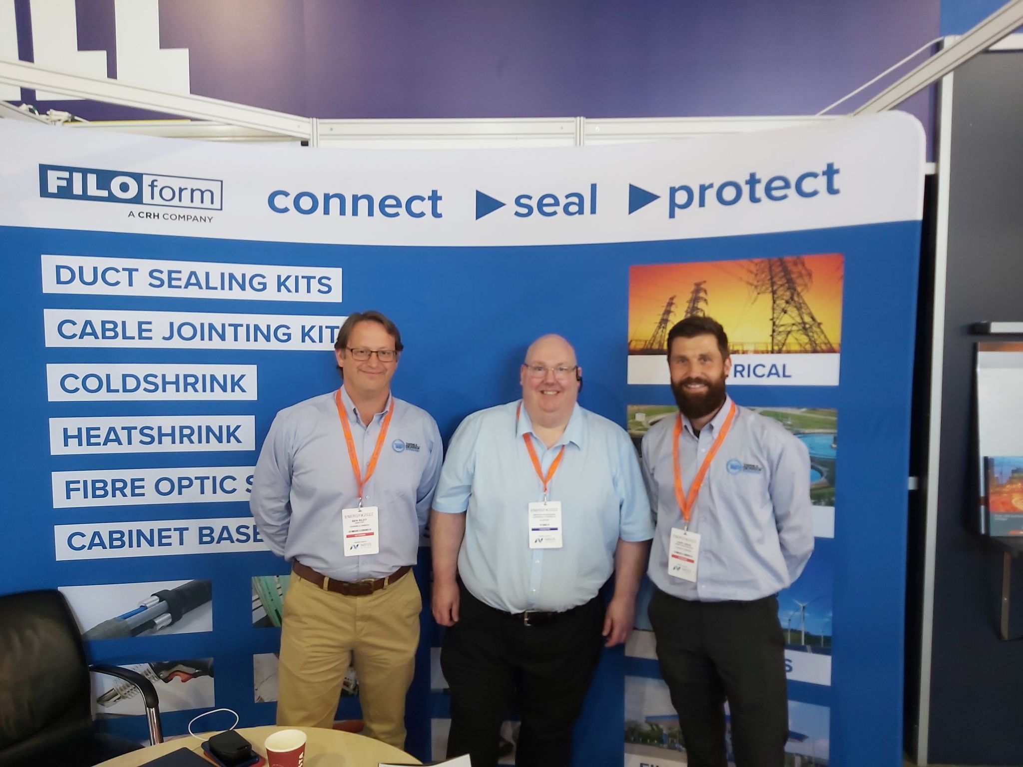 Ben Riley & Gary Amos with Graham Blackburn from Filoform at Energyx2022