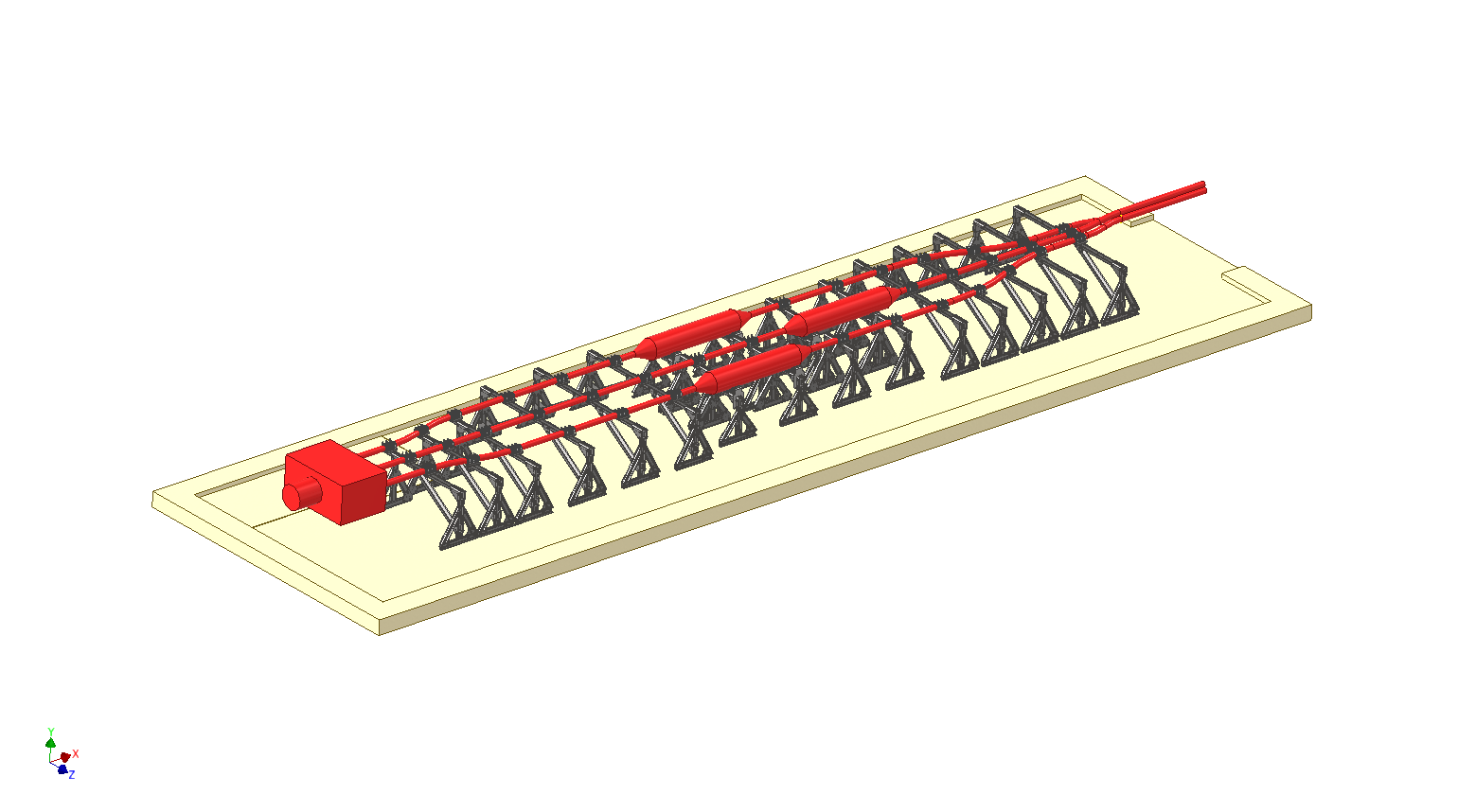 CAD Model of joint bay showing all cables, joints and support stands CAD Model of joint bay showing all cables, joints and support stands