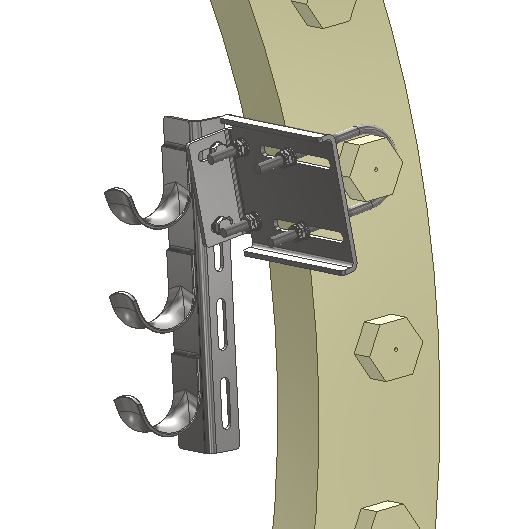 3D CAD software used to design hanger and create virtual installation location