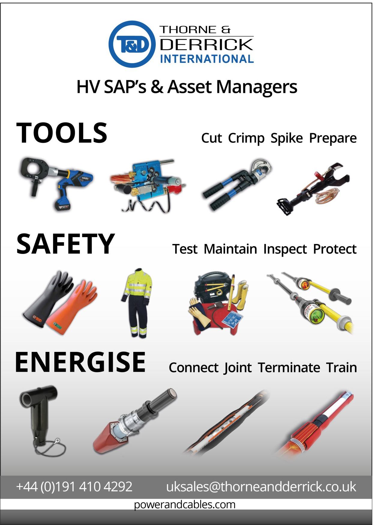 THORNE & DERRICK | LV HV | Jointing, Earthing, Substation & Electrical Eqpt up to 66kV 