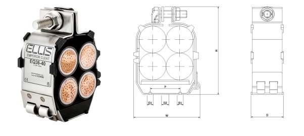 Ellis Emperor Quad Cable Cleat