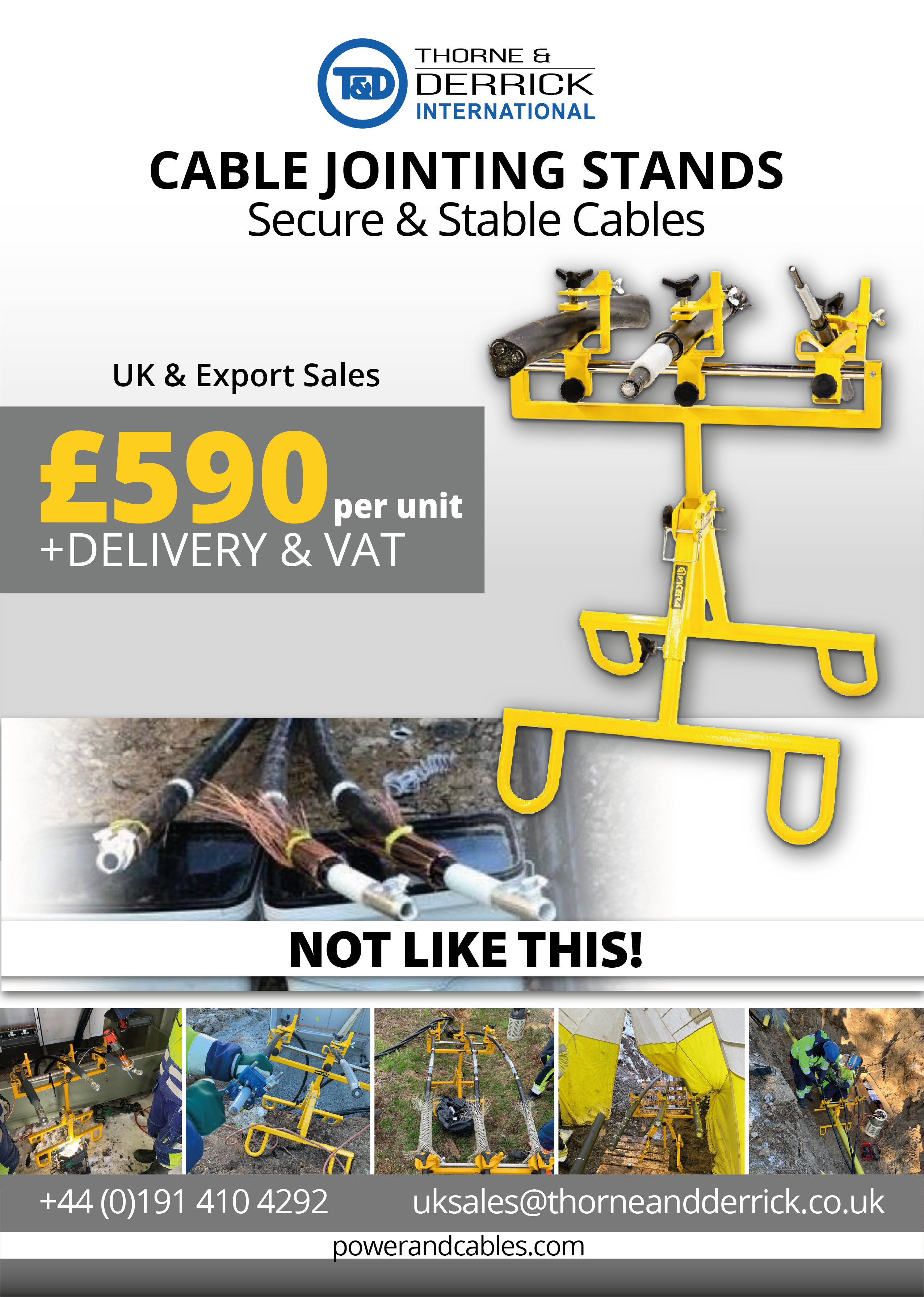 Thorne & Derrick are now Official Distributors for the Vicera range of Cable Jointing Stands – the introduction of this new product range is an excellent extension to our core ranges of Cable Jointing, Pulling Equipment & Preparation Tooling and we look forward to further supporting efficient, easier and more reliable power cable installations. Thorne & Derrick are now Official Distributors for the Vicera range of Cable Jointing Stands – the introduction of this new product range is an excellent extension to our core ranges of Cable Jointing, Pulling Equipment & Preparation Tooling and we look forward to further supporting efficient, easier and more reliable power cable installations.
