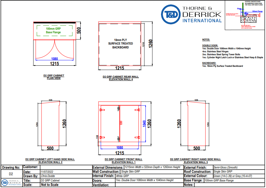 D2 Feeder Pillar | GRP | Single Door D2 Feeder Pillar Single Door GRP