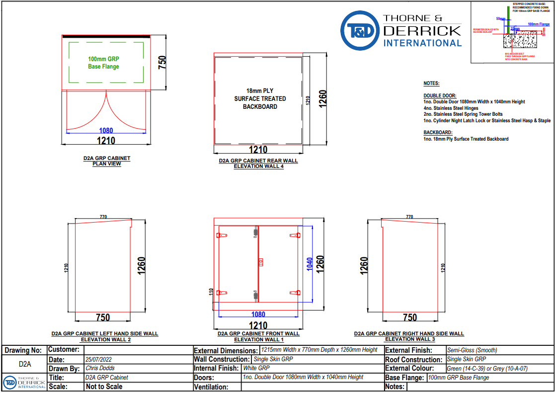 D2A Feeder Pillar | GRP | Double Door D2A Feeder Pillar Double Door GRP