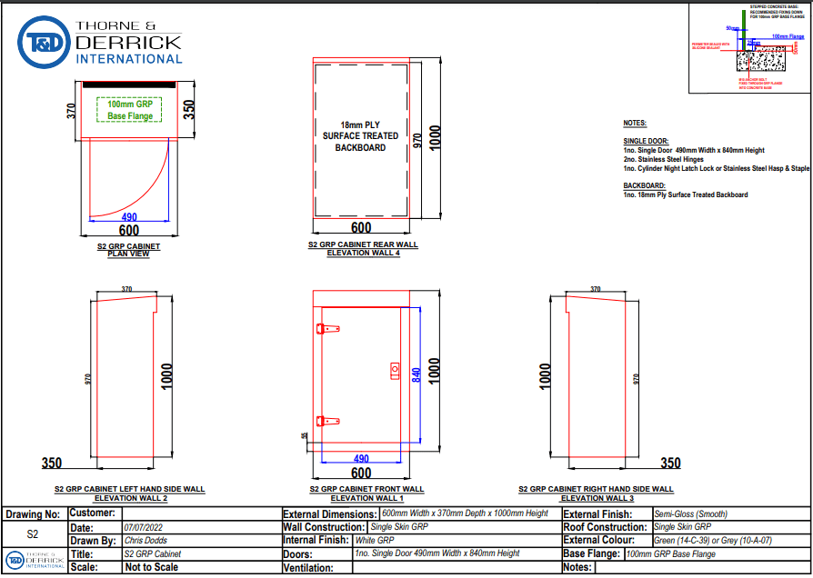 S2 Feeder Pillar | GRP | Single Door S2 Feeder Pillar Single Door GRP