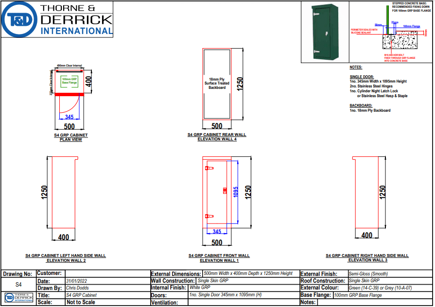 S4 Feeder Pillar | GRP | Single Door S4 Feeder Pillar Single Door GRP