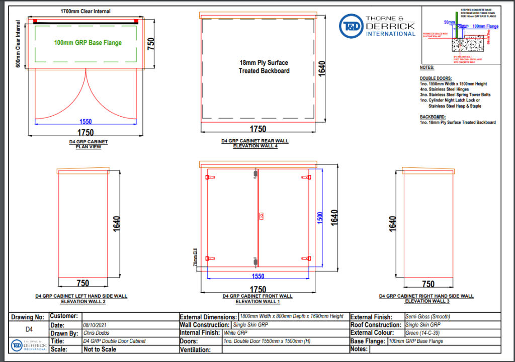 D4 Feeder Pillar | Double Door | GRP D4 Feeder Pillar | Double Door | GRP