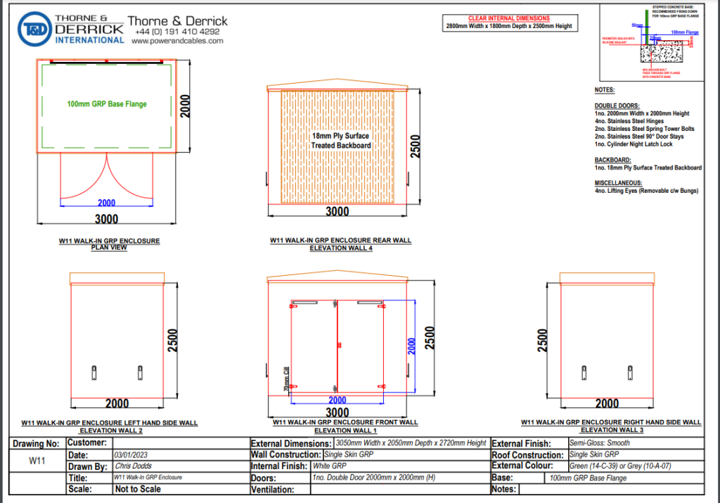 W11 GRP Walk-in Enclosure