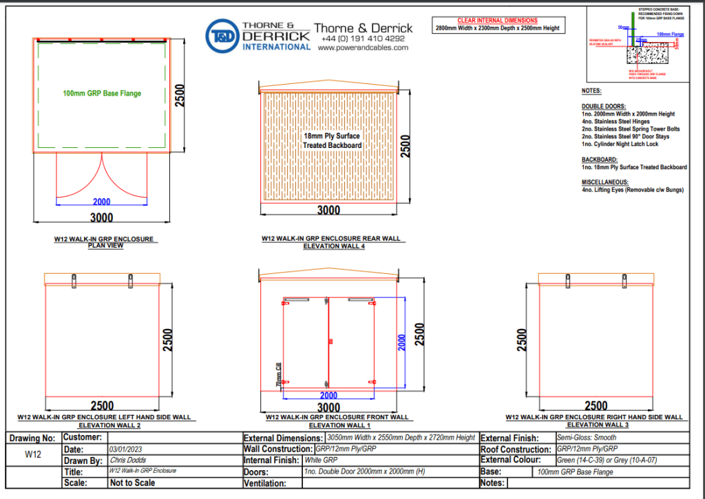 W12 GRP Walk-in Enclosure