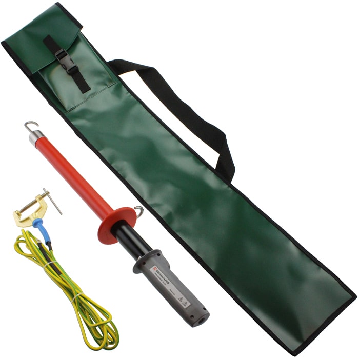 Seaward soft discharge rod 11kv supplied with flexible cable with heavy duty brass clamp for easy earth connection