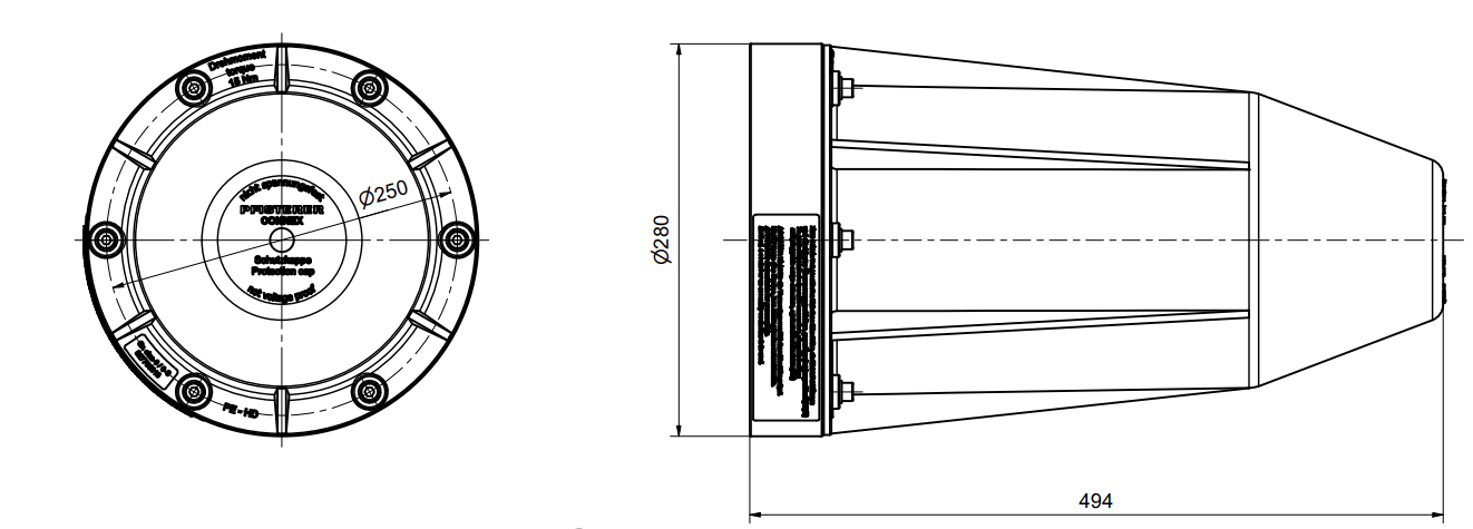 Pfisterer 827 708 013 Dimensions