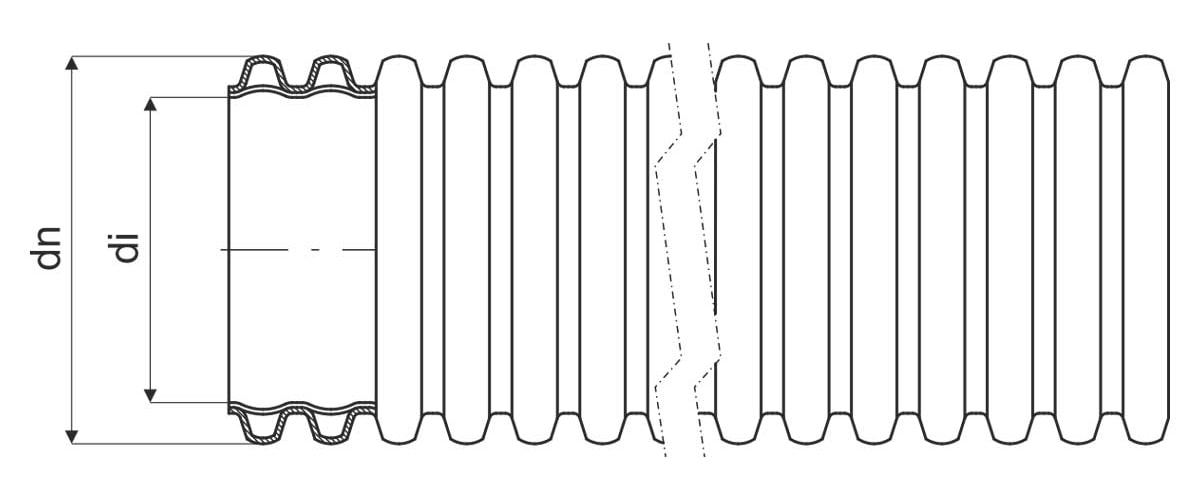 KOPOS KOPOFLEX UV Resistant Solar Cable Ducts Technical Drawing