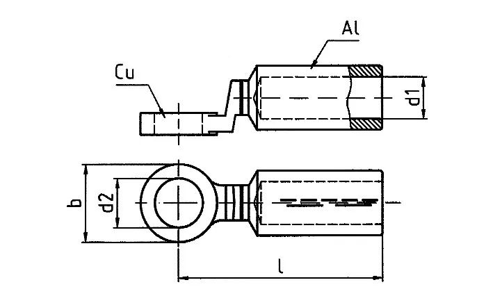 Klauke 373R12 Cable Lugs - Dimensions