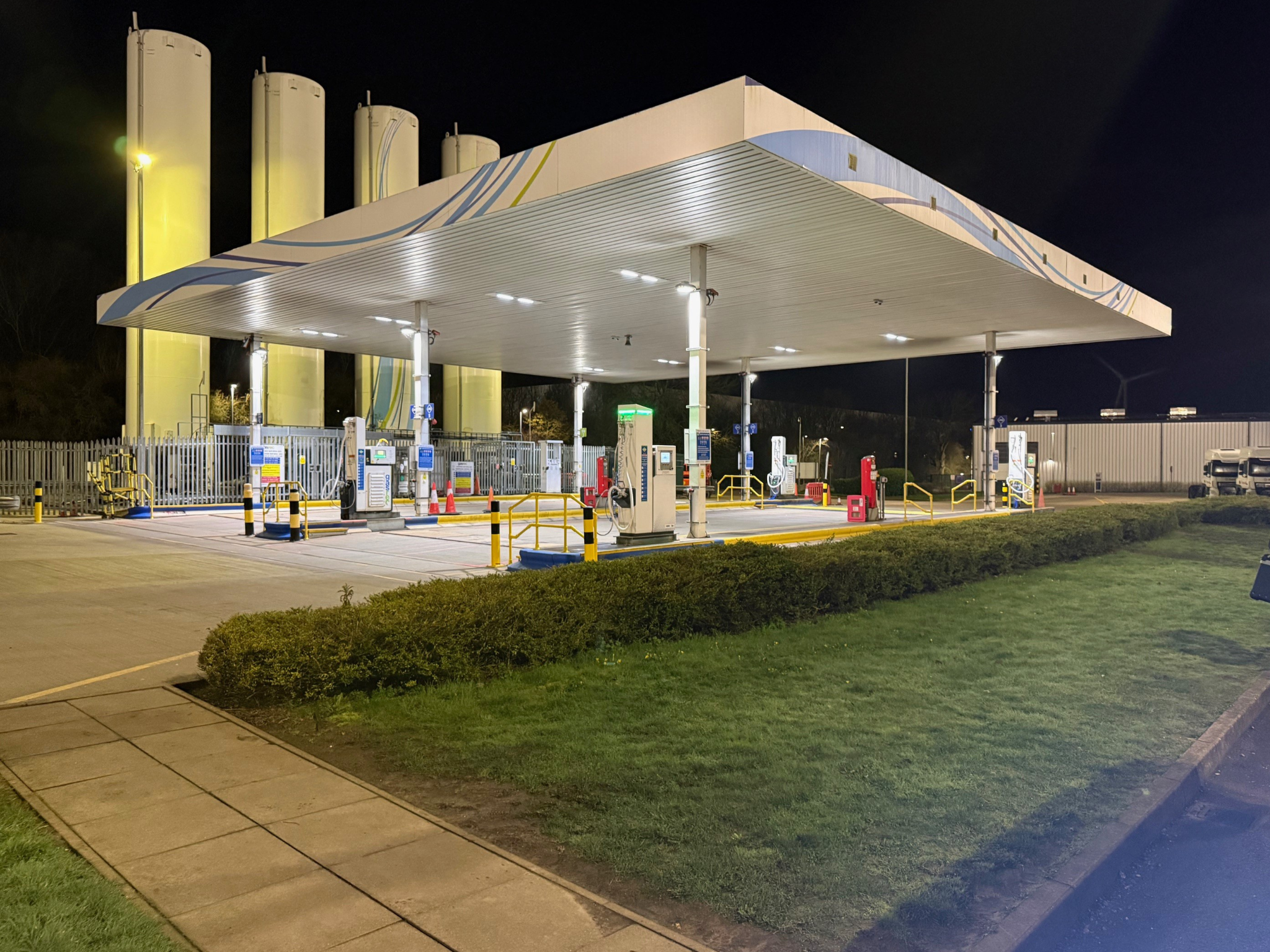 Completed hazardous area lighting upgrade for hydrogen refuelling canopy