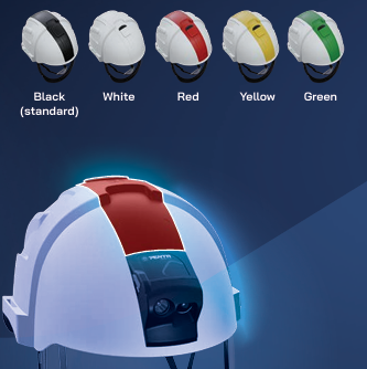 VISARC arc flash helmet with black white red yellow and green crest options